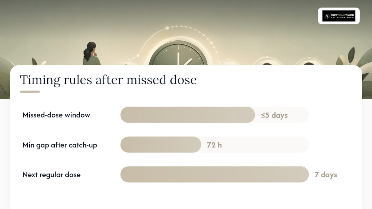 Missed a dose less than 5 days ago: what to do right now — overview diagram