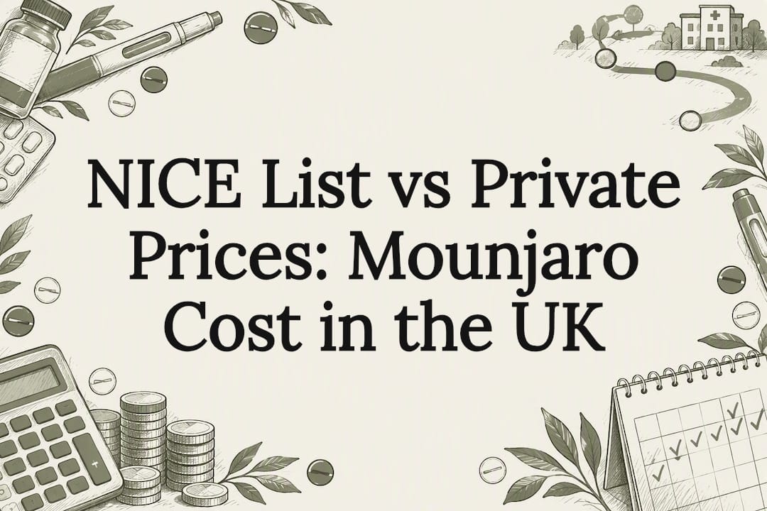 Decorative Mounjaro cost article title card